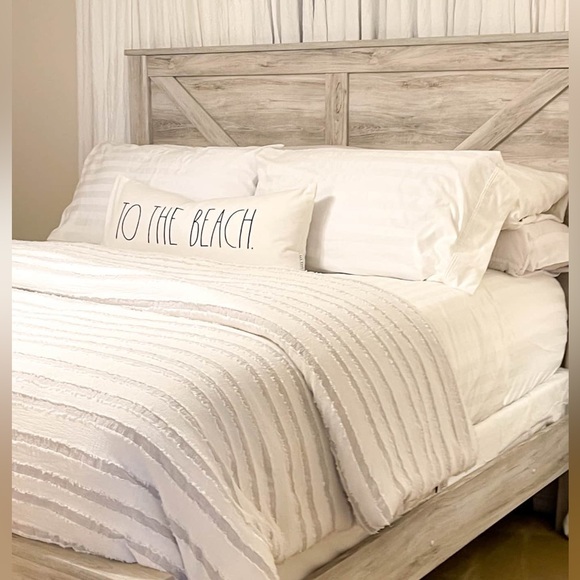 Rae Dunn 2PC Throw Pillow Case & Feather Insert To The Beach Nautical Accent - Picture 14 of 14